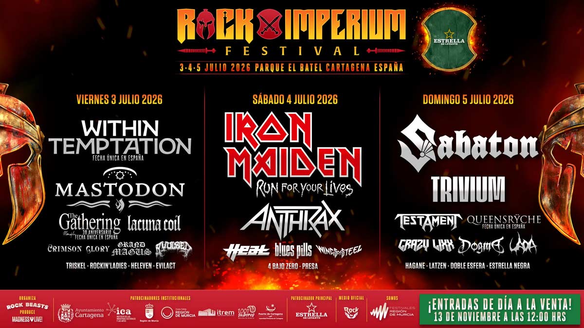 Cartel horizontal de Rock Imperium Festival 2026 en Cartagena