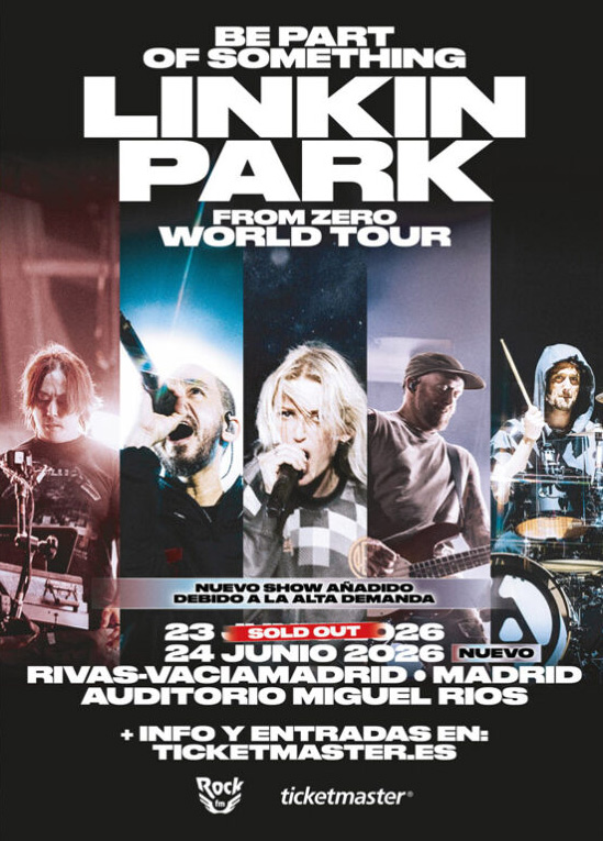 Cartel de Linkin Park en Madrid 2026